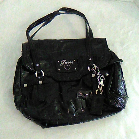 Guess Handbags - Guess purse medium bag black silver womens